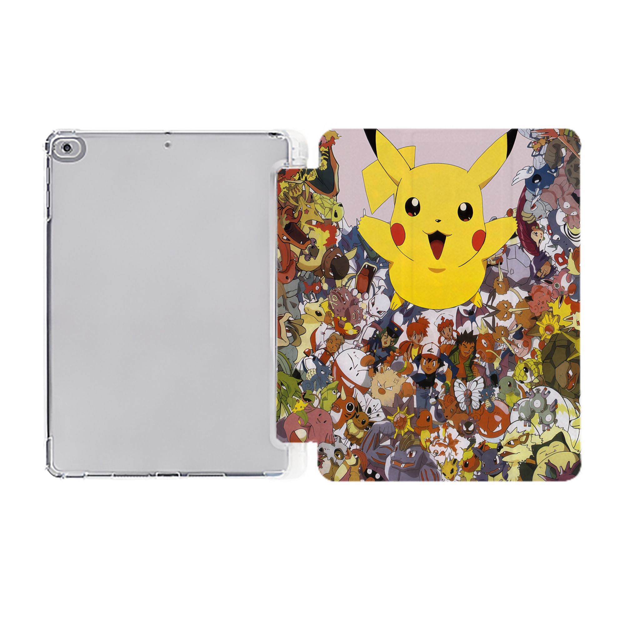 （画像用） ポケットモンスター Pokémon IPad ケース ペン収納付き 三つ折りスタンド PUレザー×シリコン 対応機種9.5/10.5/10.9インチ